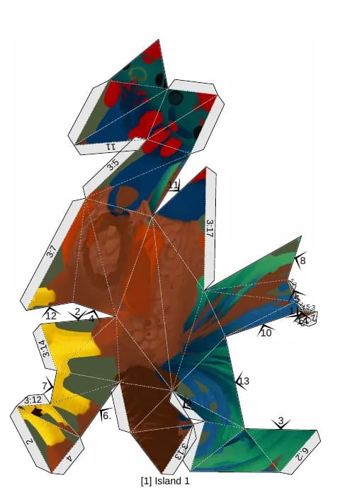 The first page of the rooster's papercraft PDF