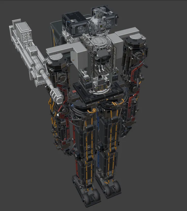 在 Blender 中打造带真实布线与引擎的高达级机甲
